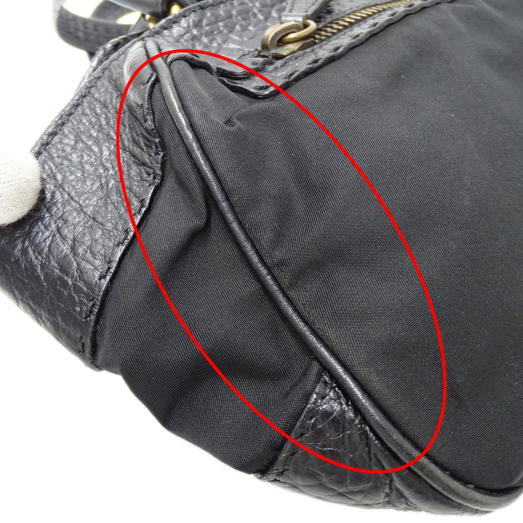 PRADA プラダ トートバッグ ブラック ナイロン レディース 【中古】