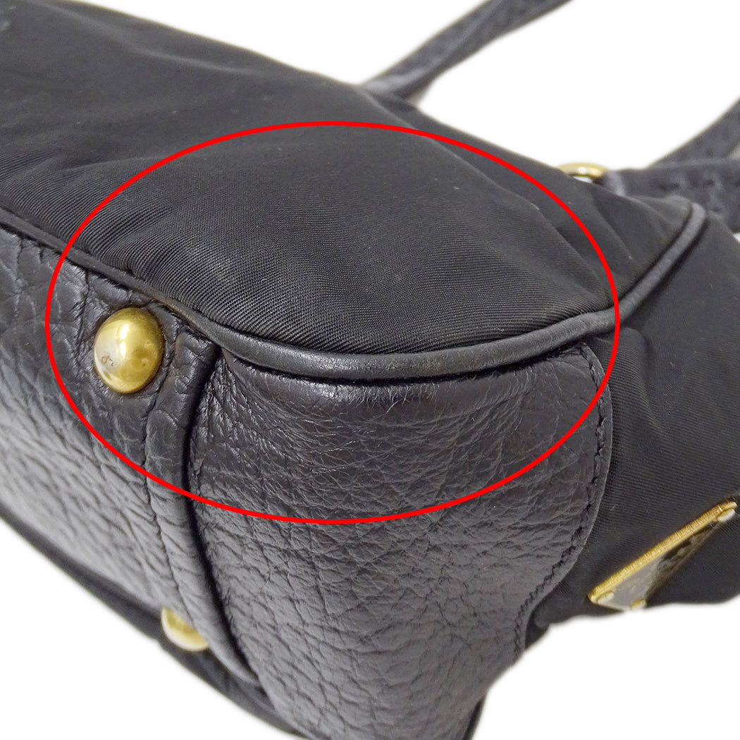 PRADA プラダ トートバッグ ブラック ナイロン レディース 【中古】