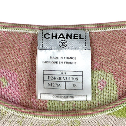 CHANEL シャネル セーター ニット ピンク グリーン カシミヤ サイズ38 レディース 【中古】