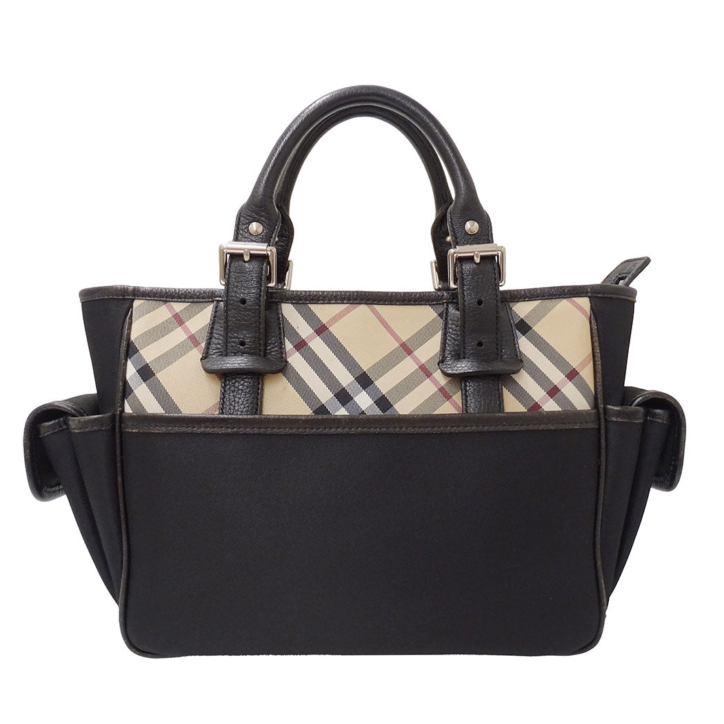 BURBERRY バーバリー ハンドバッグ ブラック ベージュ レザー レディース 【中古】