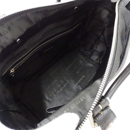 BURBERRY バーバリー ハンドバッグ ブラック ベージュ レザー レディース 【中古】