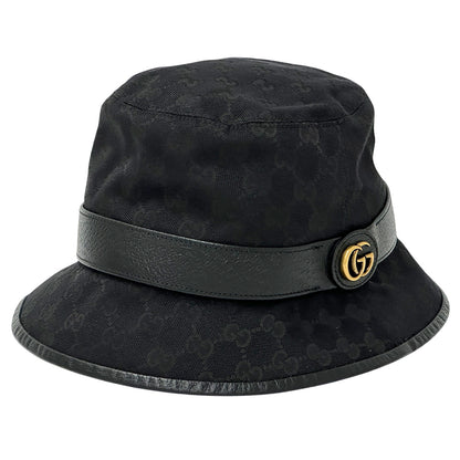 GUCCI グッチ ハット プチマーモント ブラック 576587 GGキャンバス レディース メンズ 【中古】