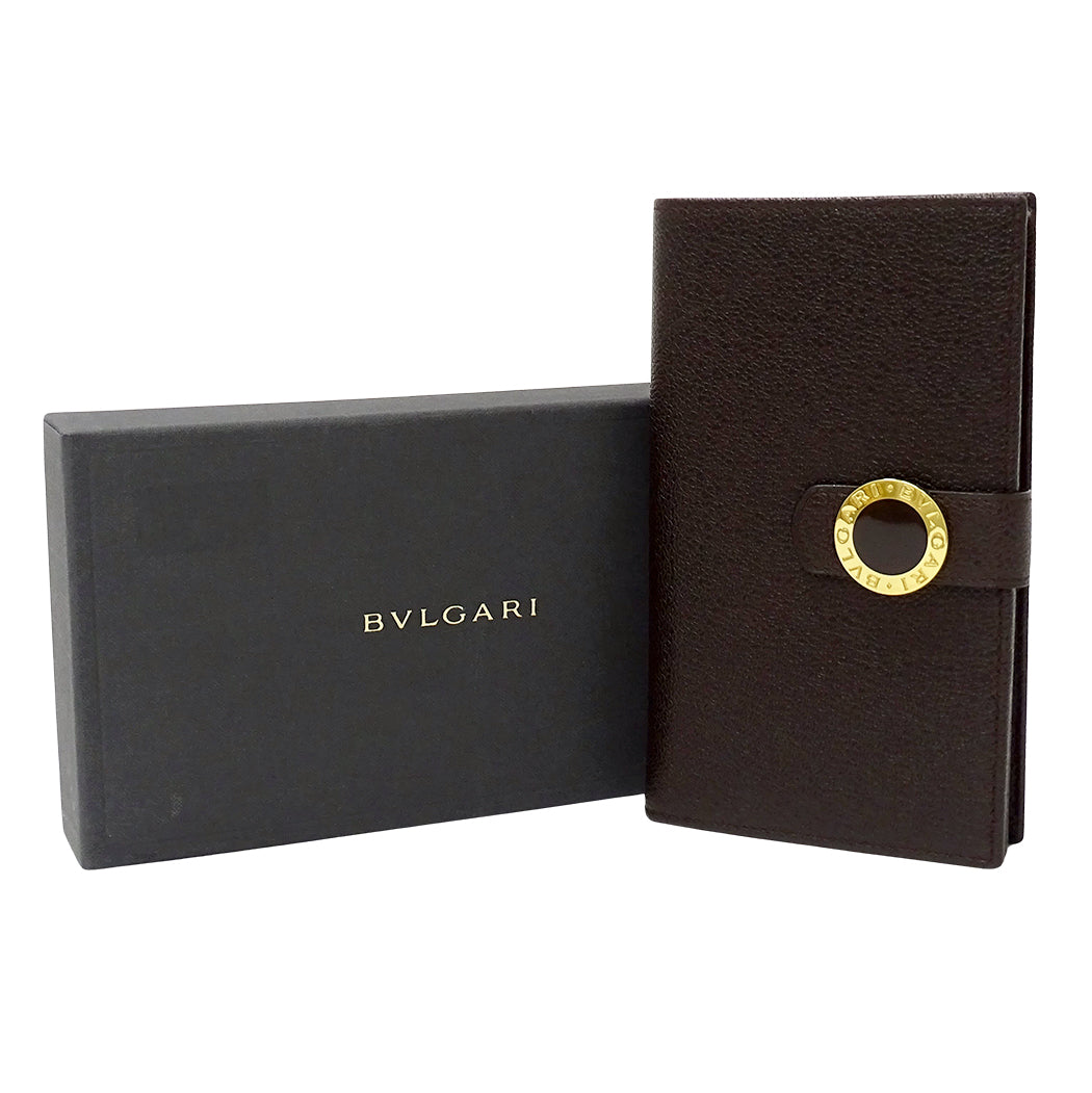BVLGARI ブルガリ 長財布 ブルガリブルガリ ダークブラウン レザー メンズ 【中古】