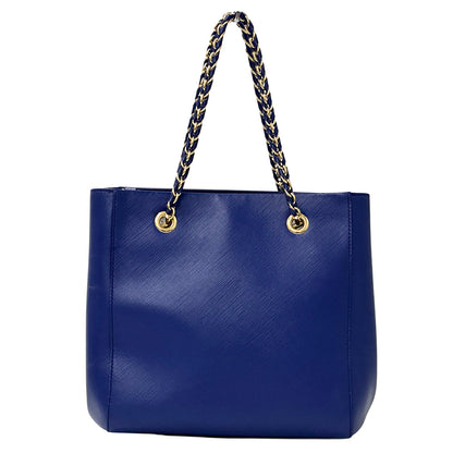 Ferragamo フェラガモ 2wayバッグ ヴァラリボン ブルー ゴールド金具 レザー レディース 【中古】