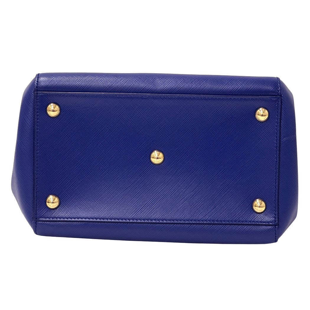 Ferragamo フェラガモ 2wayバッグ ヴァラリボン ブルー ゴールド金具 レザー レディース 【中古】