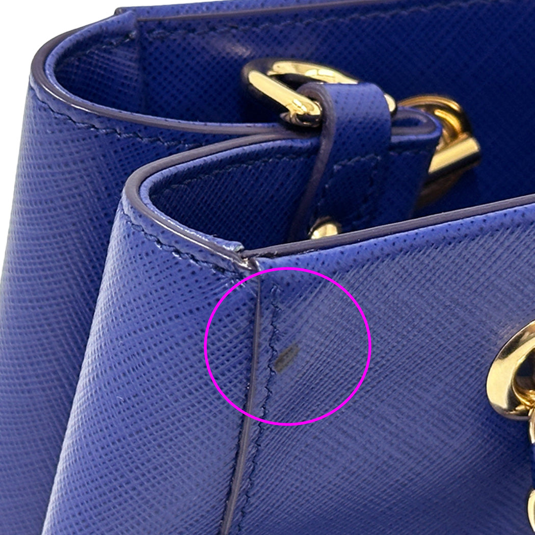 Ferragamo フェラガモ 2wayバッグ ヴァラリボン ブルー ゴールド金具 レザー レディース 【中古】