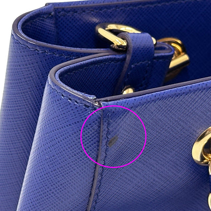 Ferragamo フェラガモ 2wayバッグ ヴァラリボン ブルー ゴールド金具 レザー レディース 【中古】