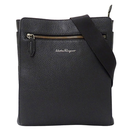 Ferragamo フェラガモ ショルダーバッグ ブラック FZ-24 0471 レザー メンズ 【中古】