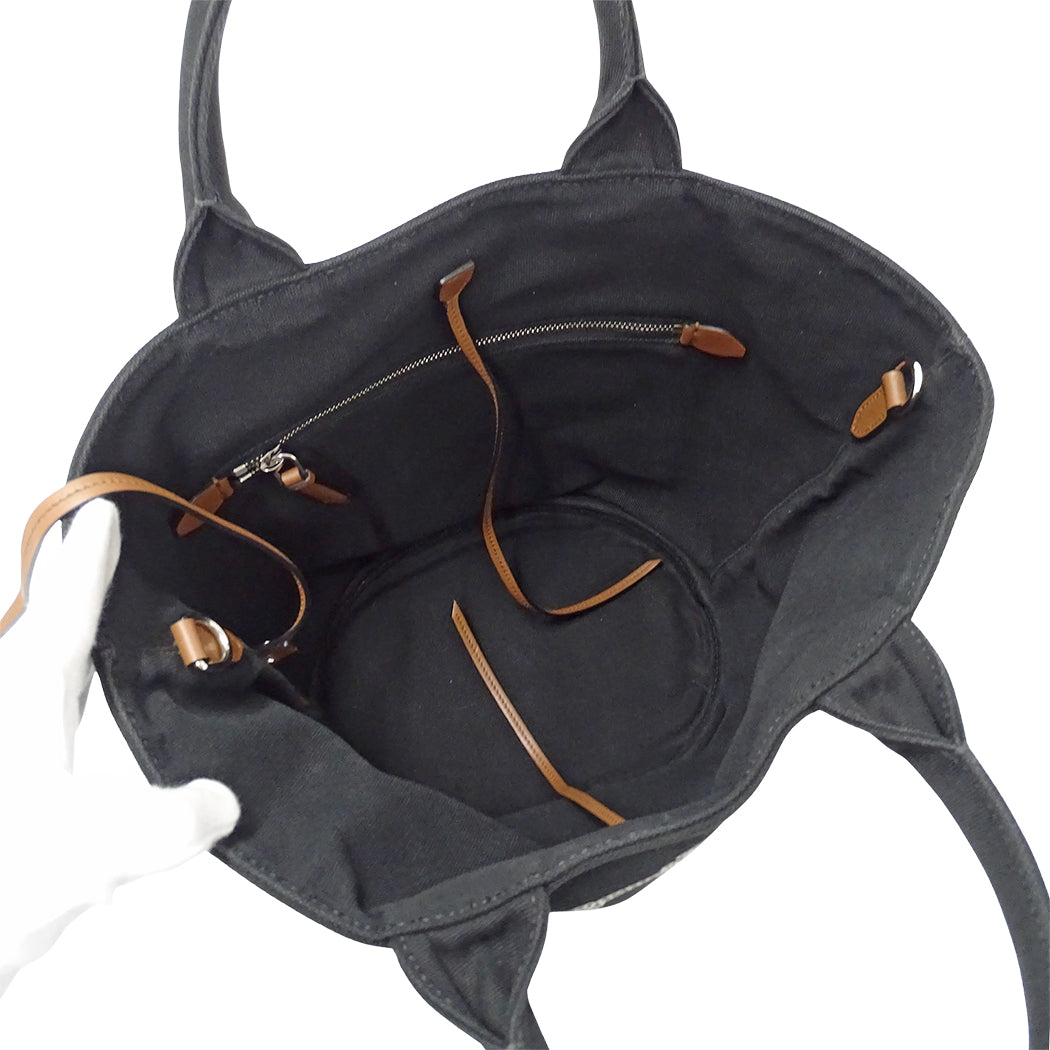 PRADA プラダ カナパ 2wayバッグ トートバッグ ブラック 1BG186 キャンバス レディース 【中古】