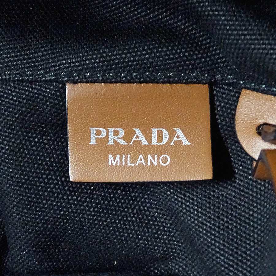 PRADA プラダ カナパ 2wayバッグ トートバッグ ブラック 1BG186 キャンバス レディース 【中古】
