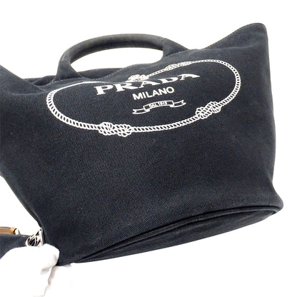 PRADA プラダ カナパ 2wayバッグ トートバッグ ブラック 1BG186 キャンバス レディース 【中古】