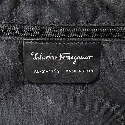 Ferragamo フェラガモ ハンドバッグ ブラック キャンバス レディース 【中古】