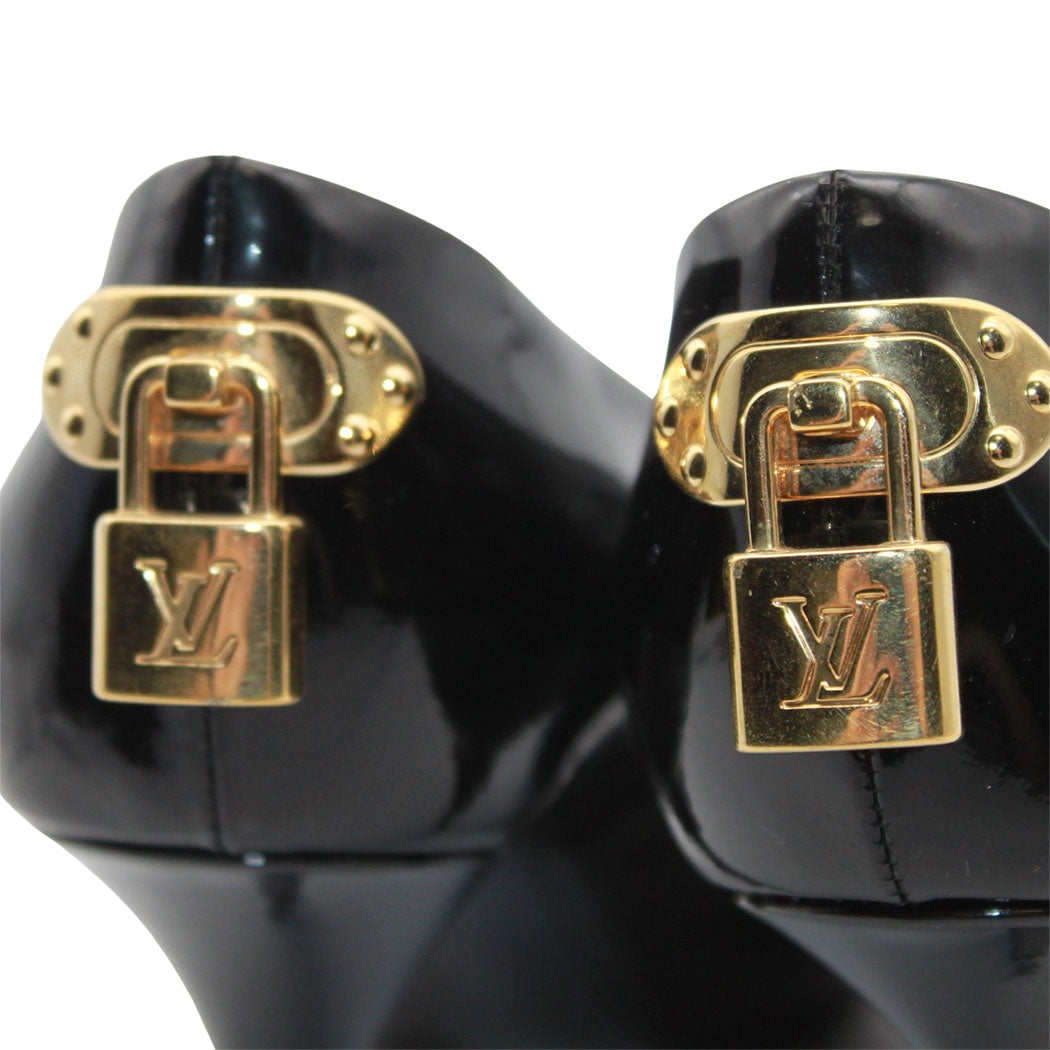 LOUIS VUITTON ルイ・ヴィトン パンプス ブラック エナメル レディース 【中古】