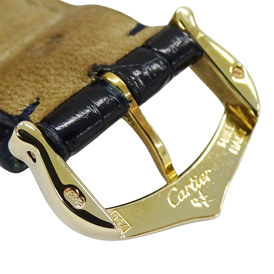 Cartier カルティエ タンクフランセーズ SM W5000256 レディース 腕時計 クオーツ QZ 750YG レザー 磨き済み【中古】