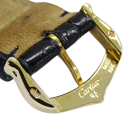 Cartier カルティエ タンクフランセーズ SM W5000256 レディース 腕時計 クオーツ QZ 750YG レザー 磨き済み【中古】