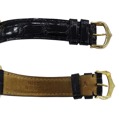 Cartier カルティエ タンクフランセーズ SM W5000256 レディース 腕時計 クオーツ QZ 750YG レザー 磨き済み【中古】