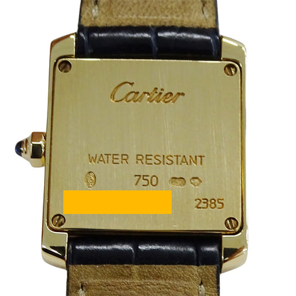 Cartier カルティエ タンクフランセーズ SM W5000256 レディース 腕時計 クオーツ QZ 750YG レザー 磨き済み【中古】