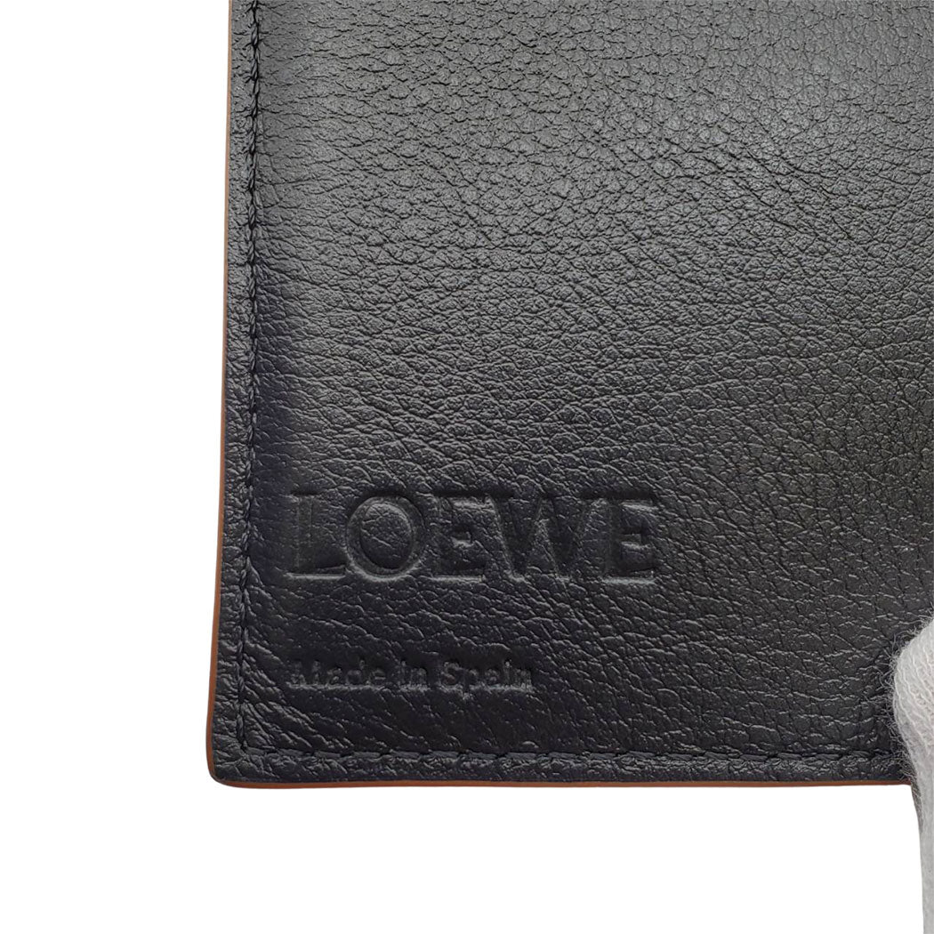 LOEWE ロエベ アナグラム 三つ折り財布 ブラック レザー レディース メンズ 【中古】