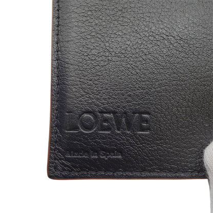 LOEWE ロエベ アナグラム 三つ折り財布 ブラック レザー レディース メンズ 【中古】