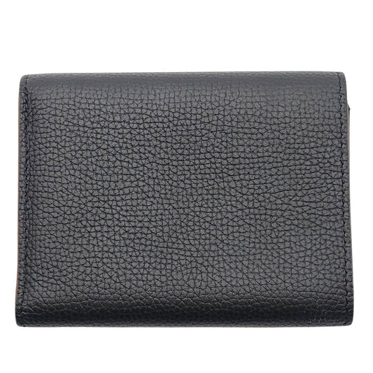LOEWE ロエベ アナグラム 三つ折り財布 ブラック レザー レディース メンズ 【中古】