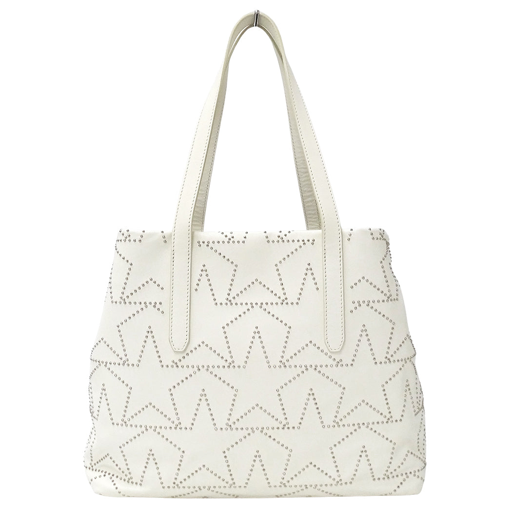 JIMMY CHOO ジミーチュウ トートバッグ ホワイト レザー レディース 【中古】