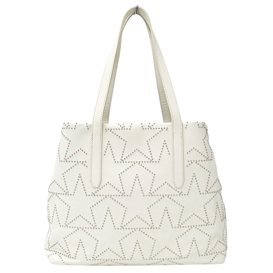 JIMMY CHOO ジミーチュウ トートバッグ ホワイト レザー レディース 【中古】