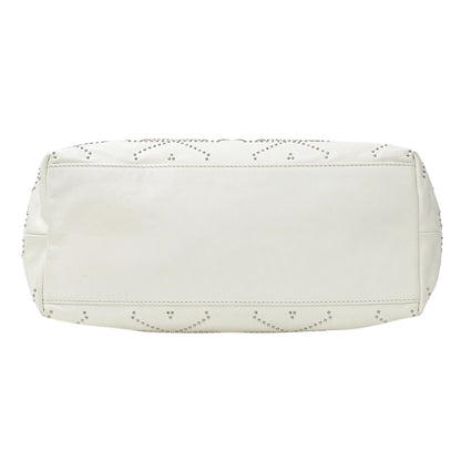 JIMMY CHOO ジミーチュウ トートバッグ ホワイト レザー レディース 【中古】