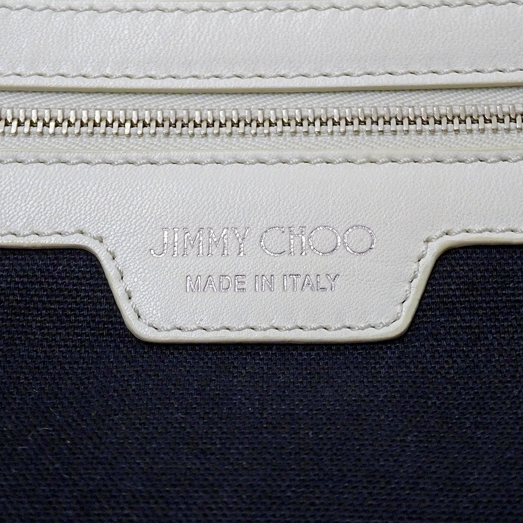 JIMMY CHOO ジミーチュウ トートバッグ ホワイト レザー レディース 【中古】
