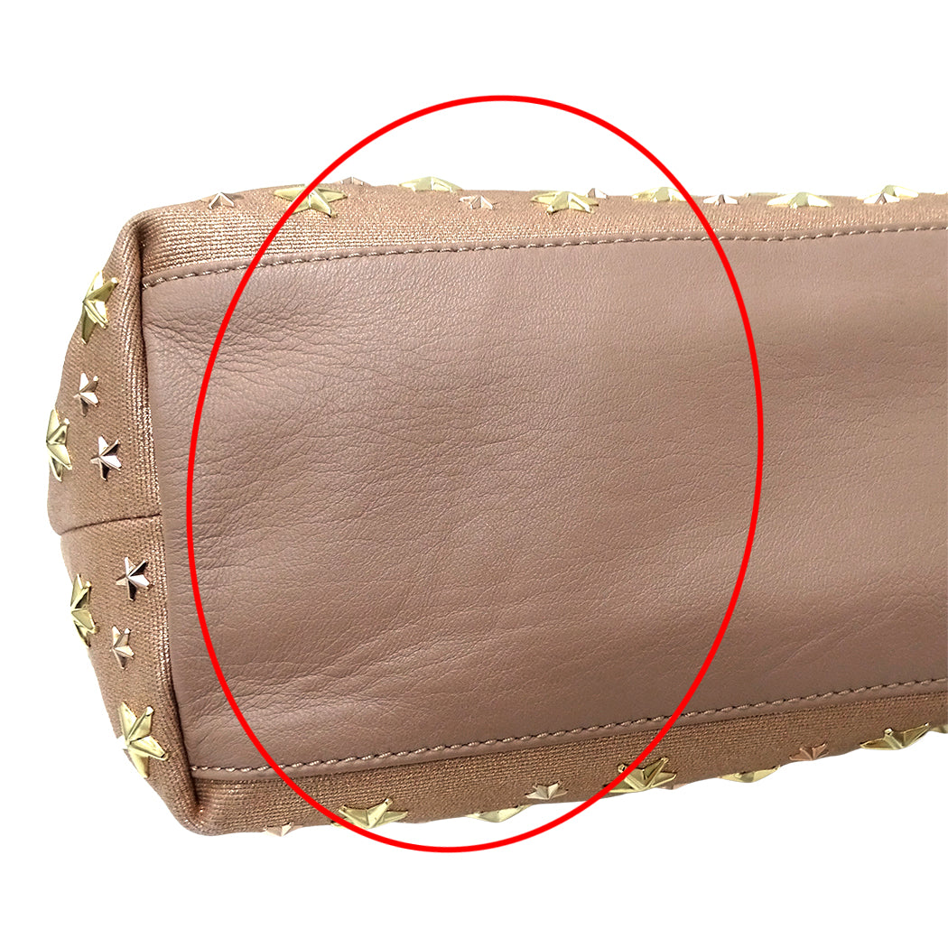 JIMMY CHOO ジミーチュウ トートバッグ ピンクゴールド キャンバス レディース 【中古】