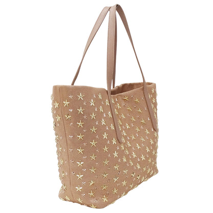 JIMMY CHOO ジミーチュウ トートバッグ ピンクゴールド キャンバス レディース 【中古】