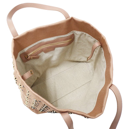 JIMMY CHOO ジミーチュウ トートバッグ ピンクゴールド キャンバス レディース 【中古】