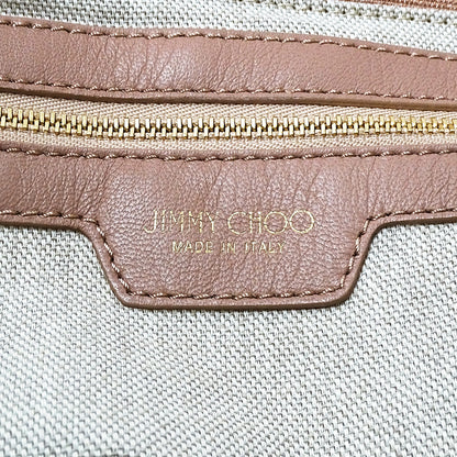 JIMMY CHOO ジミーチュウ トートバッグ ピンクゴールド キャンバス レディース 【中古】