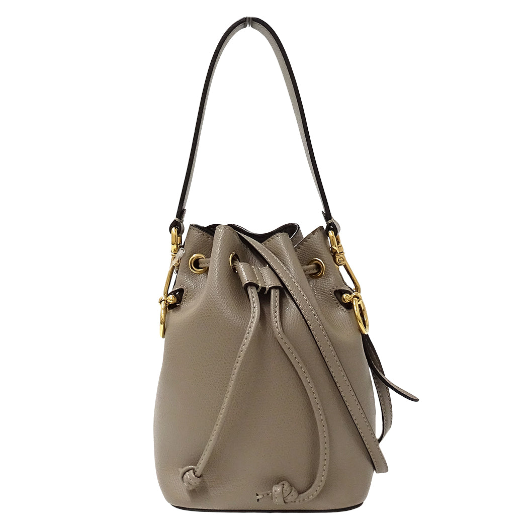FENDI フェンディ モントレゾール ミニ 2wayバッグ グレージュ 8BS010 レザー レディース 【中古】