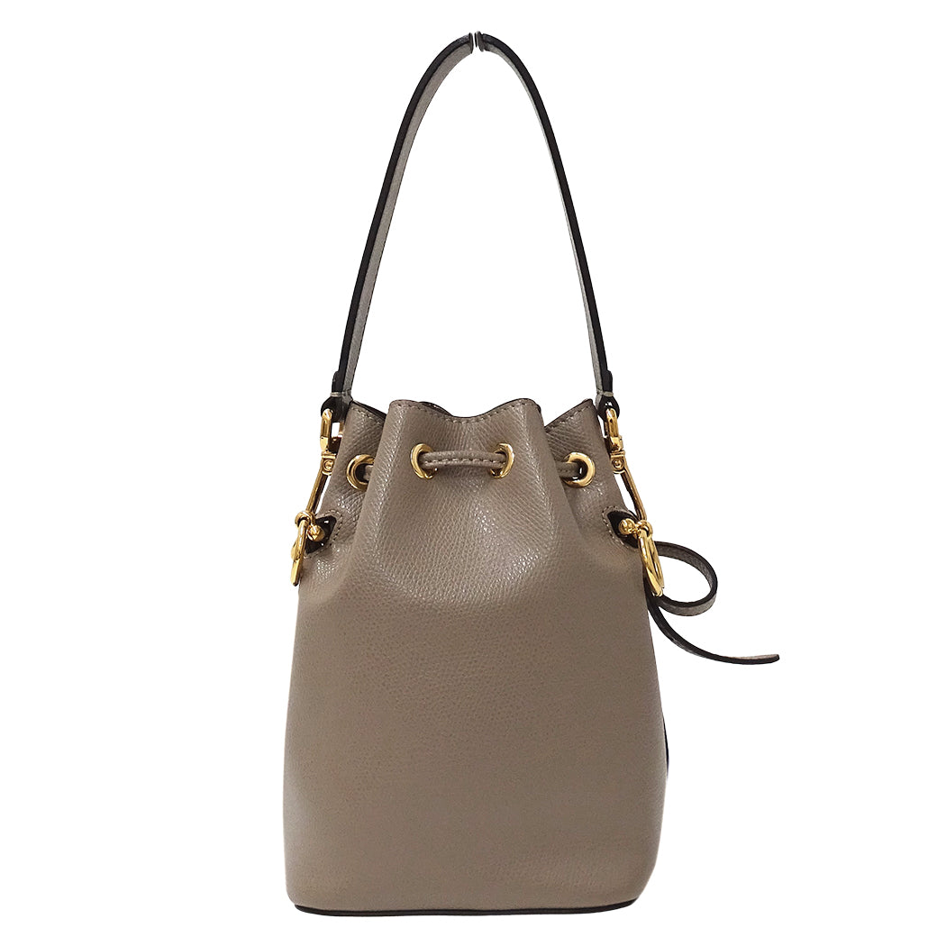 FENDI フェンディ モントレゾール ミニ 2wayバッグ グレージュ 8BS010 レザー レディース 【中古】
