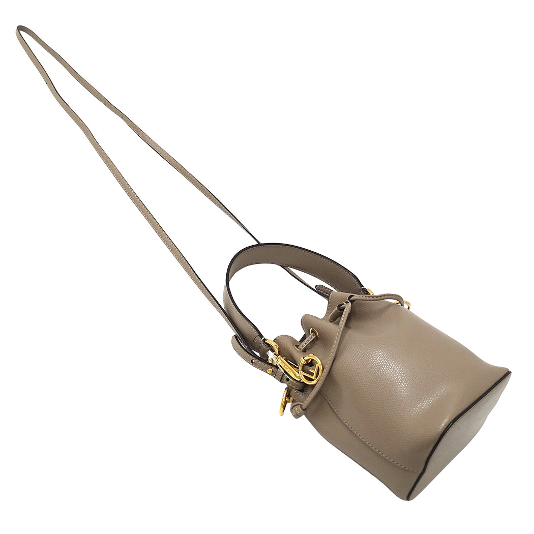 FENDI フェンディ モントレゾール ミニ 2wayバッグ グレージュ 8BS010 レザー レディース 【中古】