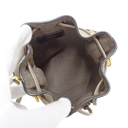 FENDI フェンディ モントレゾール ミニ 2wayバッグ グレージュ 8BS010 レザー レディース 【中古】