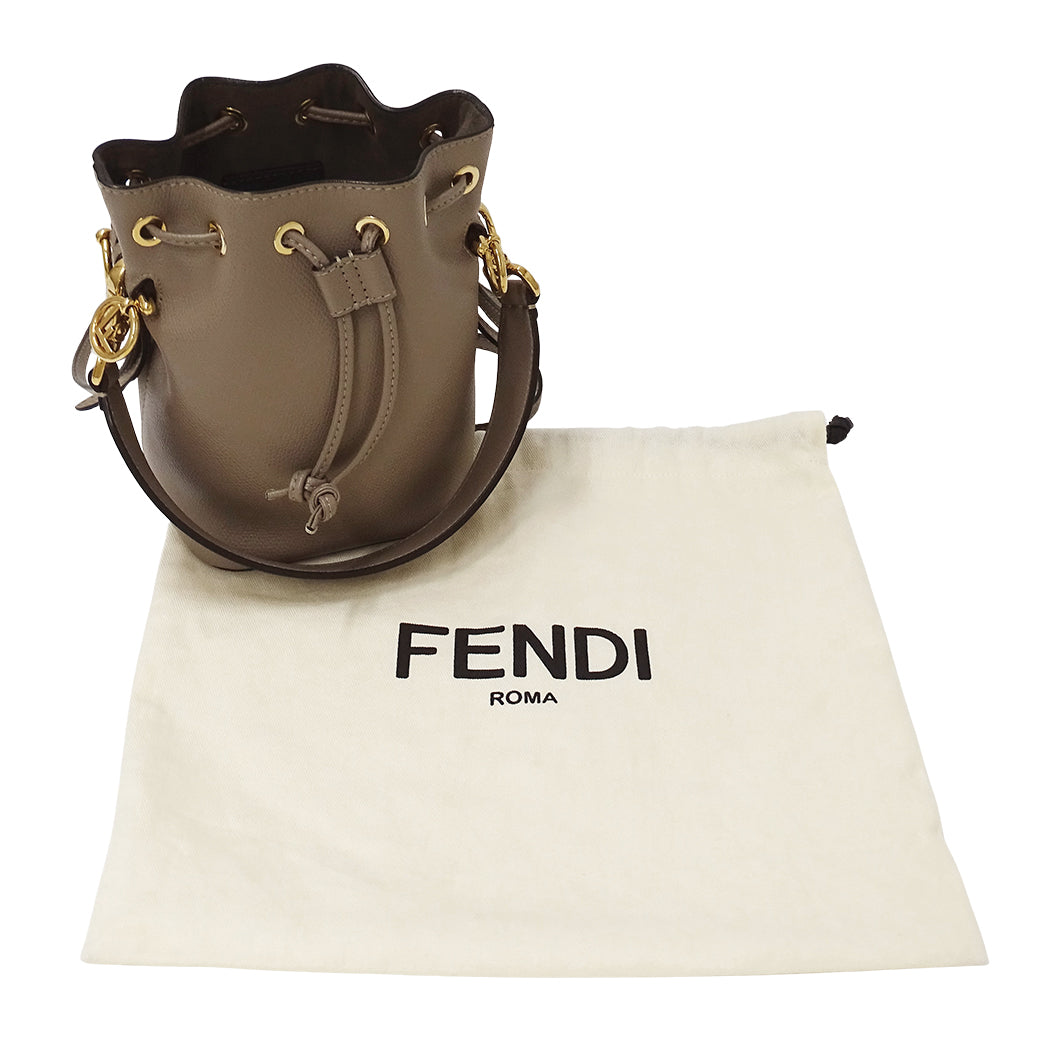 FENDI フェンディ モントレゾール ミニ 2wayバッグ グレージュ 8BS010 レザー レディース 【中古】