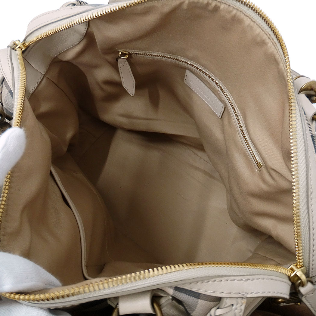 BURBERRY バーバリー 2wayバッグ ベージュ レザー レディース 【中古】