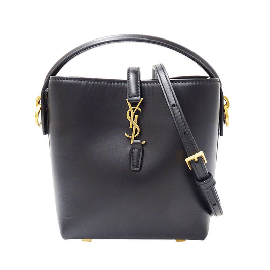 SAINT LAURENT サンローラン LE37 ミニ 2wayバッグ ブラック 765870 レザー レディース 【中古】
