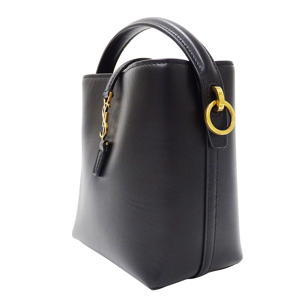 SAINT LAURENT サンローラン LE37 ミニ 2wayバッグ ブラック 765870 レザー レディース 【中古】
