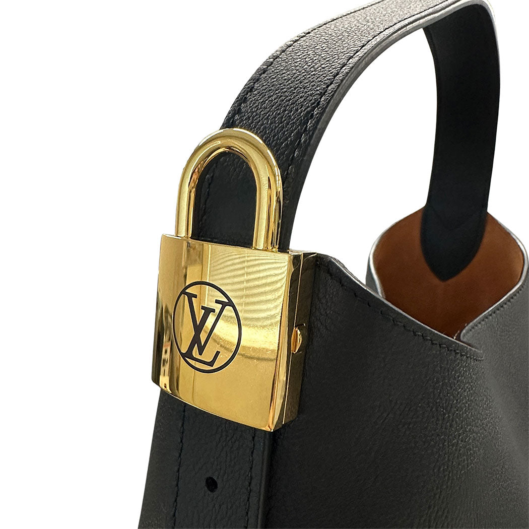 LOUIS VUITTON ルイ・ヴィトン ロウキー ホーボー MM ショルダーバッグ ノワール M24856 グレインカーフ レディース メンズ 【中古】