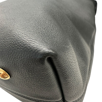 LOUIS VUITTON ルイ・ヴィトン ロウキー ホーボー MM ショルダーバッグ ノワール M24856 グレインカーフ レディース メンズ 【中古】