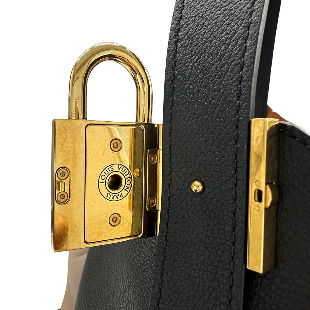 LOUIS VUITTON ルイ・ヴィトン ロウキー ホーボー MM ショルダーバッグ ノワール M24856 グレインカーフ レディース メンズ 【中古】
