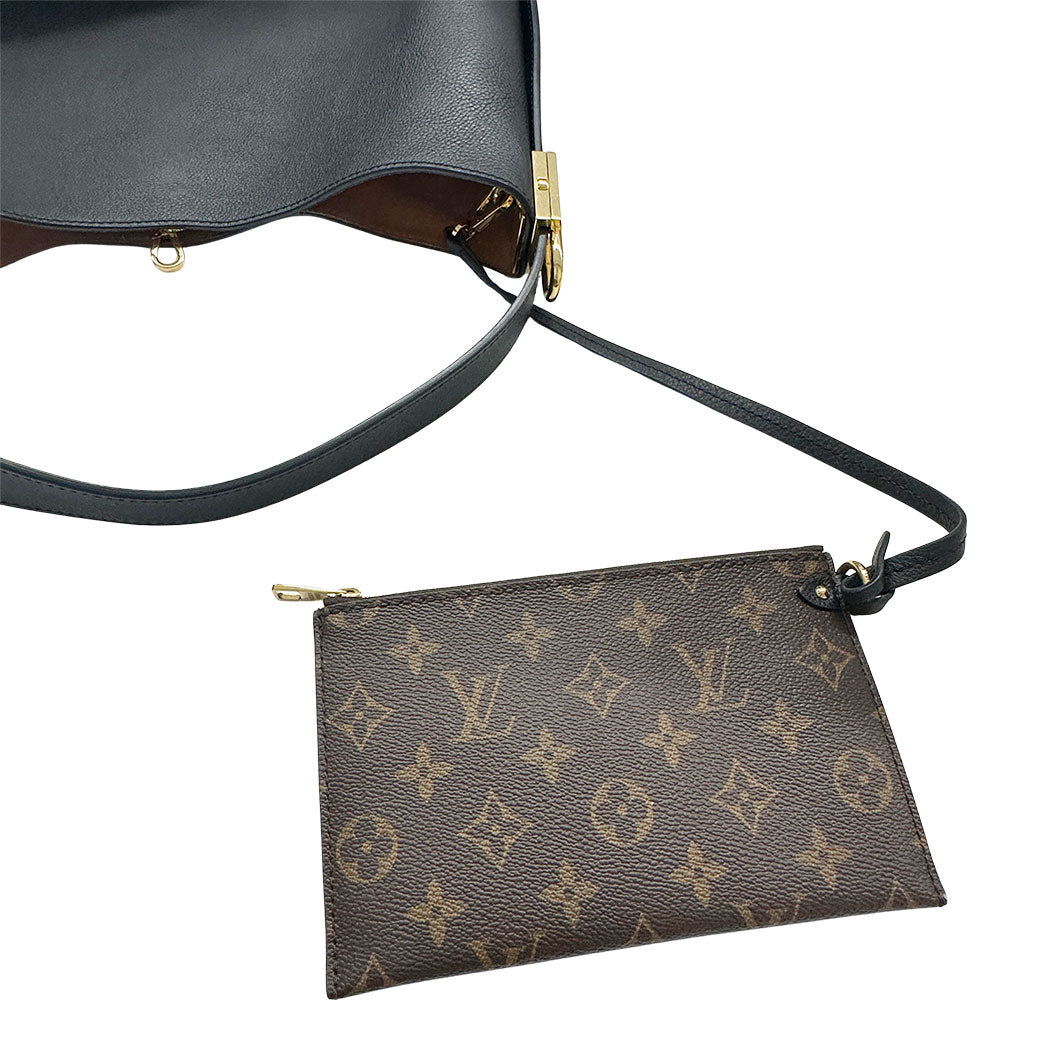 LOUIS VUITTON ルイ・ヴィトン ロウキー ホーボー MM ショルダーバッグ ノワール M24856 グレインカーフ レディース メンズ 【中古】