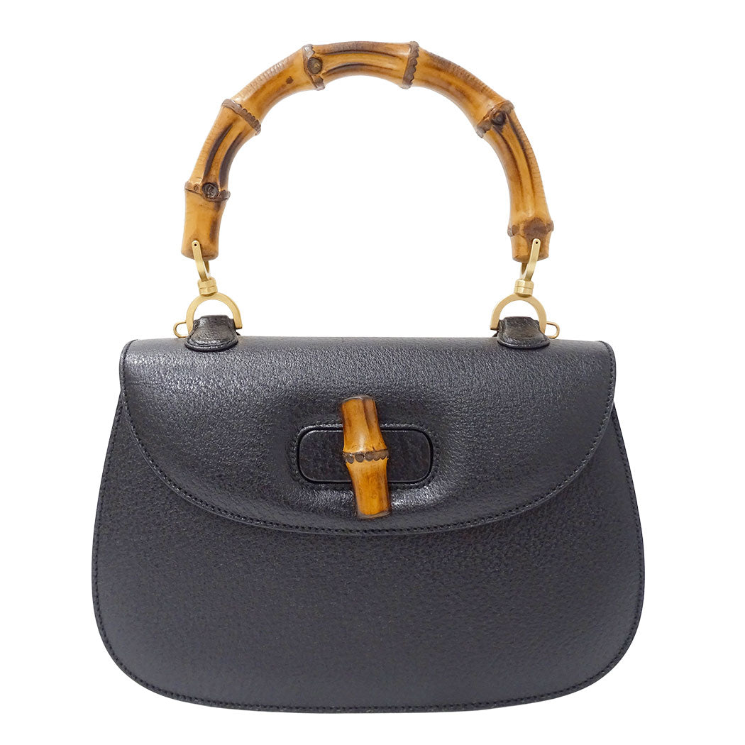 GUCCI グッチ ハンドバッグ バンブー ブラック 000・926・0633 レザー レディース 【中古】