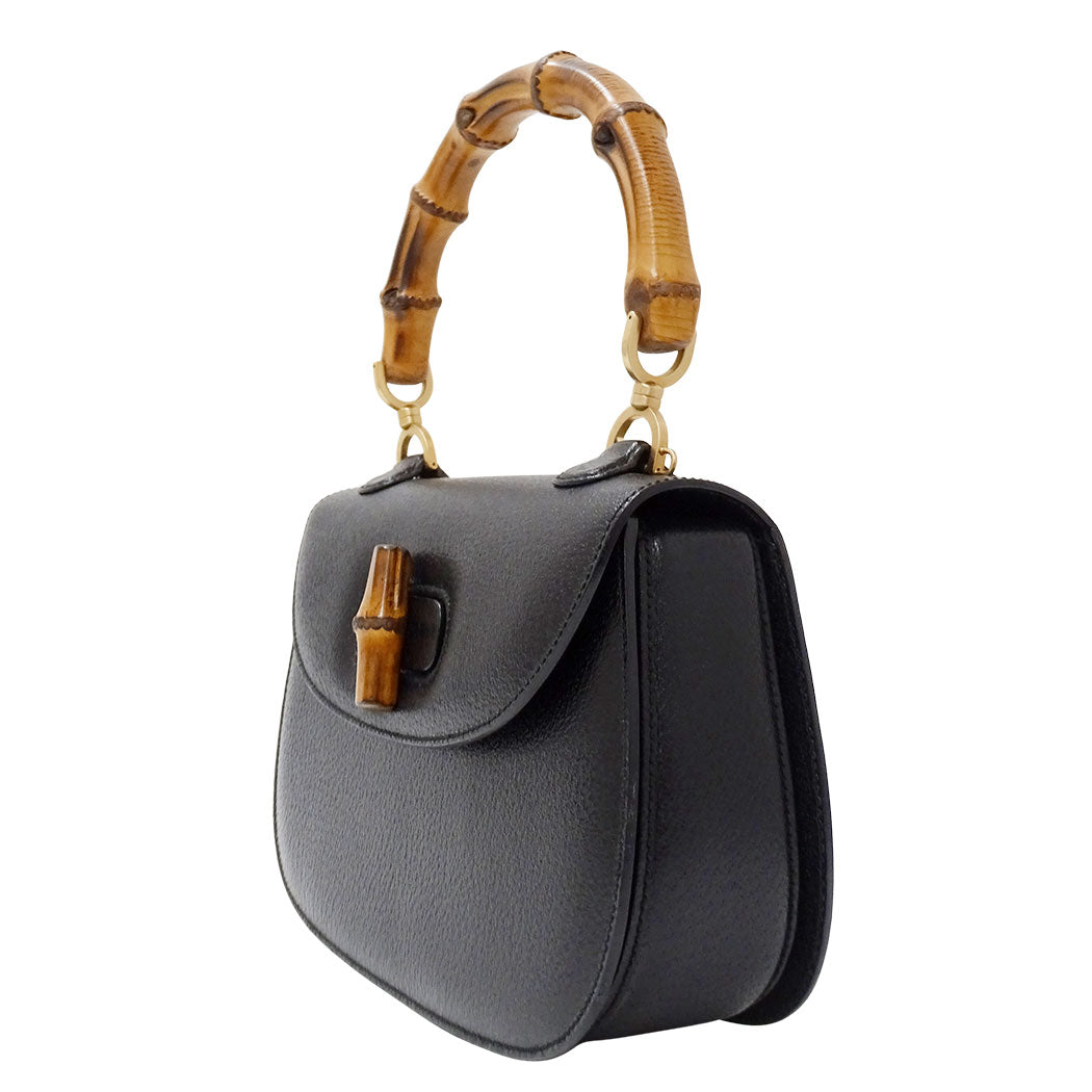 GUCCI グッチ ハンドバッグ バンブー ブラック 000・926・0633 レザー レディース 【中古】