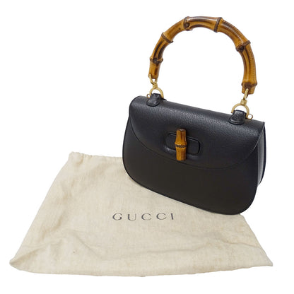 GUCCI グッチ ハンドバッグ バンブー ブラック 000・926・0633 レザー レディース 【中古】