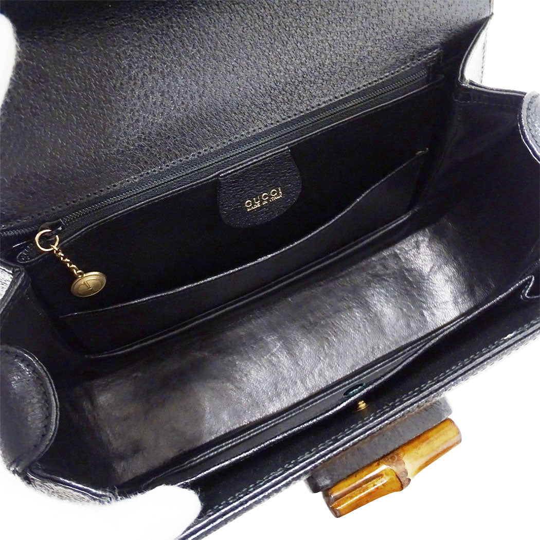 GUCCI グッチ ハンドバッグ バンブー ブラック 000・926・0633 レザー レディース 【中古】