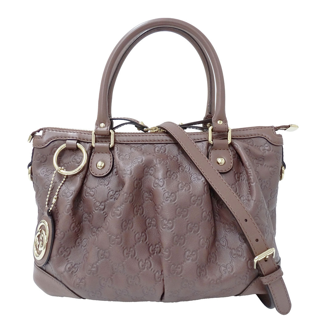 GUCCI グッチ スーキー 2wayバッグ シマ ブラウン 247902 シマレザー レディース 【中古】