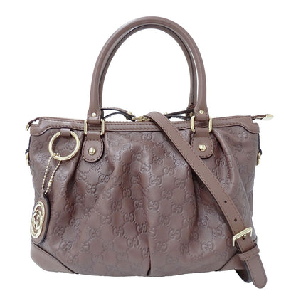 GUCCI グッチ スーキー 2wayバッグ シマ ブラウン 247902 シマレザー レディース 【中古】